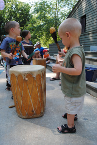 kids playing pueblo drum