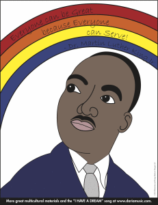 MLK mini poster coloring page