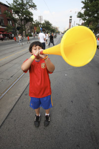 young boy and vuvuzela