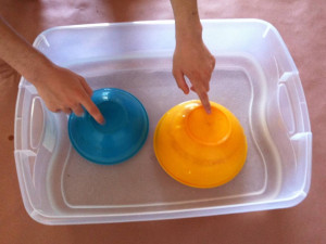 plastic water drum playing